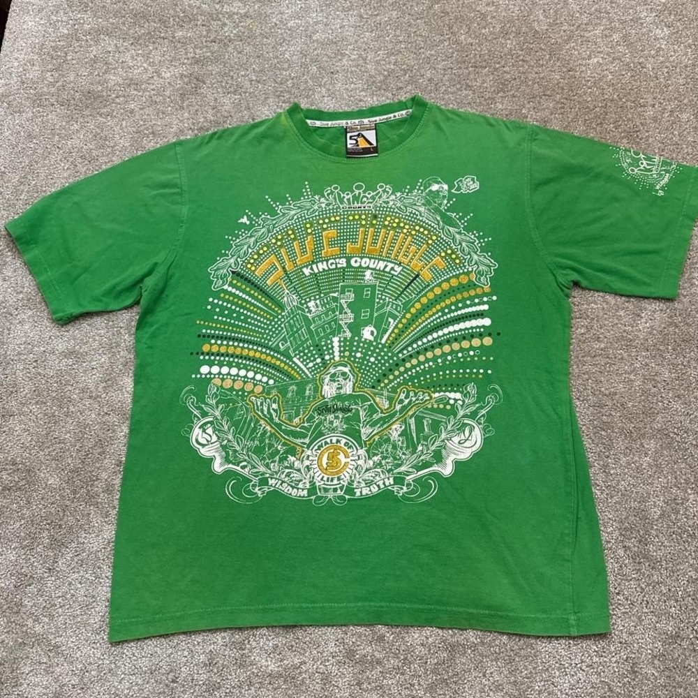 5ive Jungle King's County Walk of Life T-Shirt Large Green Urban Graphic Tee